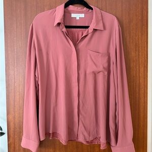 LOFT Women's Rose Button Down Shirt
